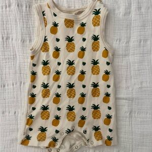 Kids Pineapple-Print One-Piece Romper - Cream/Yellow